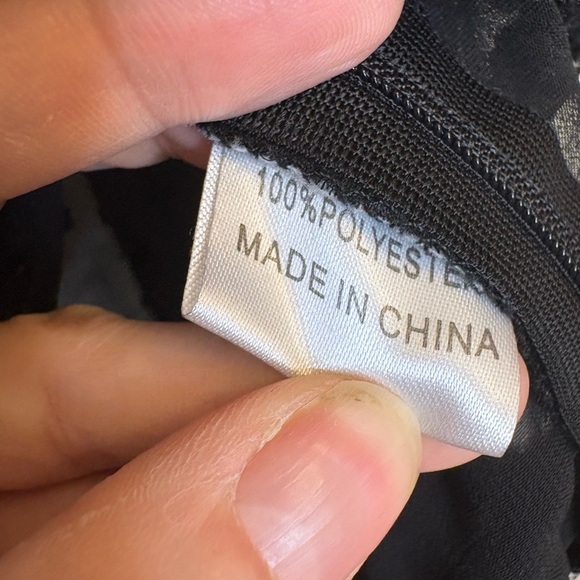 Princess Polly Sheer Black Swiss Dot Peplum Baby Doll Blouse – Size 8 US - Picture 5 of 5